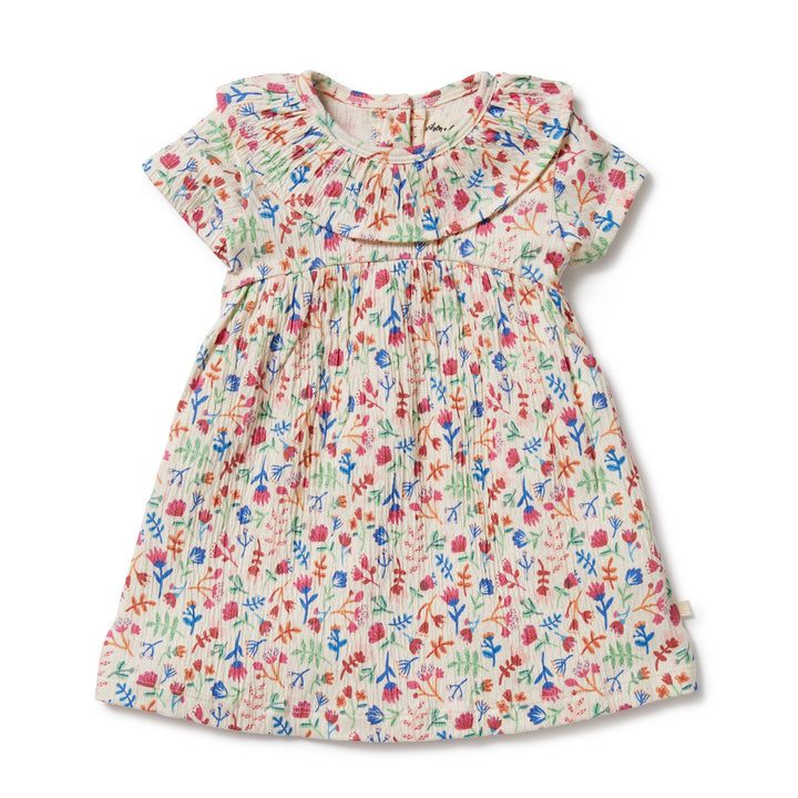 Wilson and Frenchy Tropical Garden Crinkle Ruffle Dress