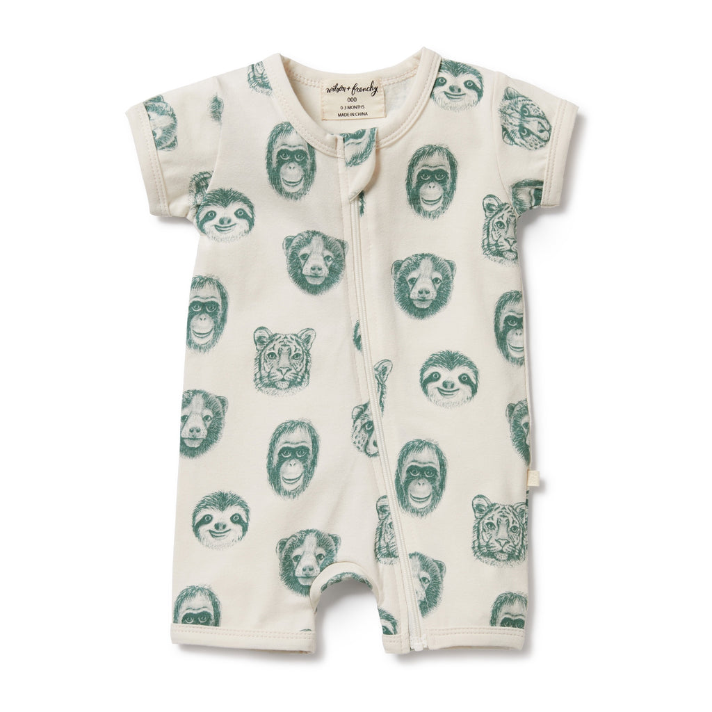 Wilson and Frenchy Hello Jungle Organic Boyleg Zipsuit