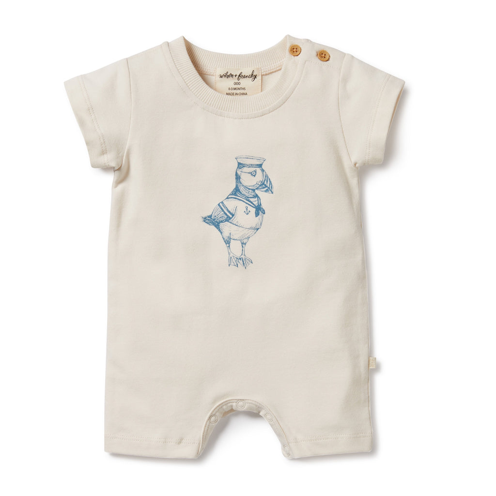 Petit Puffin Organic Boyleg Growsuit