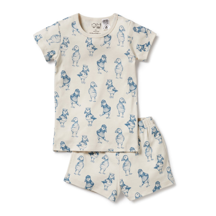 Wilson and Frenchy Petit Puffin Organic Short Sleeve Pyjamas