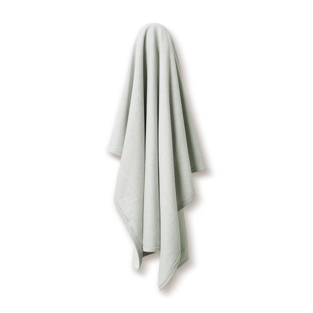 Organic Stripe Rib Bunny Rug - Fern