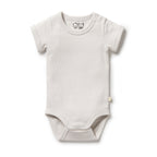 Organic Stripe Rib Bodysuit - Clay