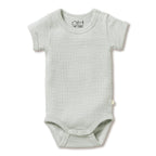 Organic Stripe Rib Bodysuit - Fern