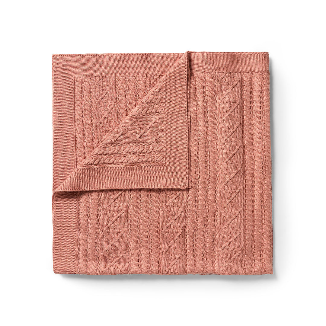 Wilson & Frenchy Knitted Cable Blanket - Cream Tan