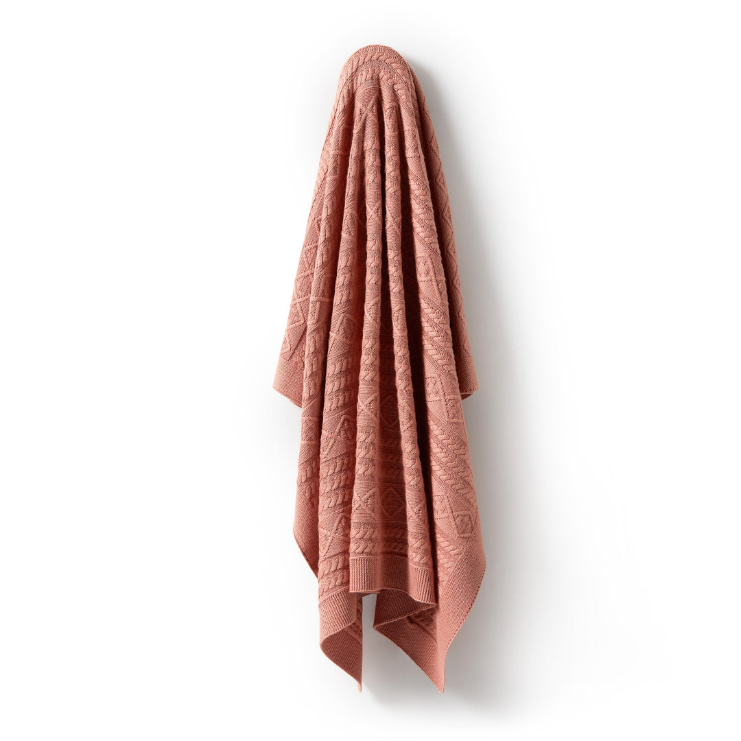Wilson & Frenchy Knitted Cable Blanket - Cream Tan