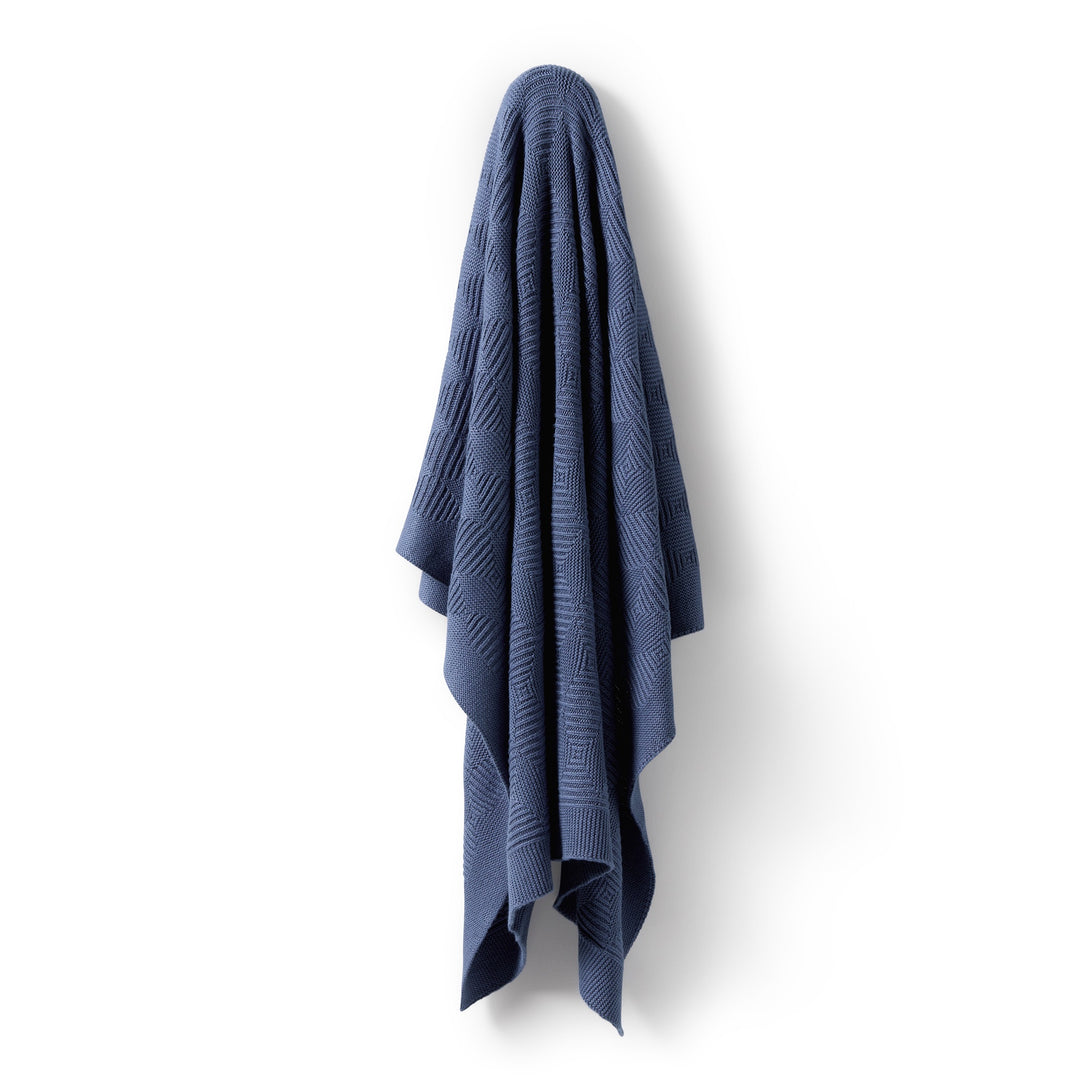 Wilson & Frenchy Knitted Jacquard Blanket - Blue Depths