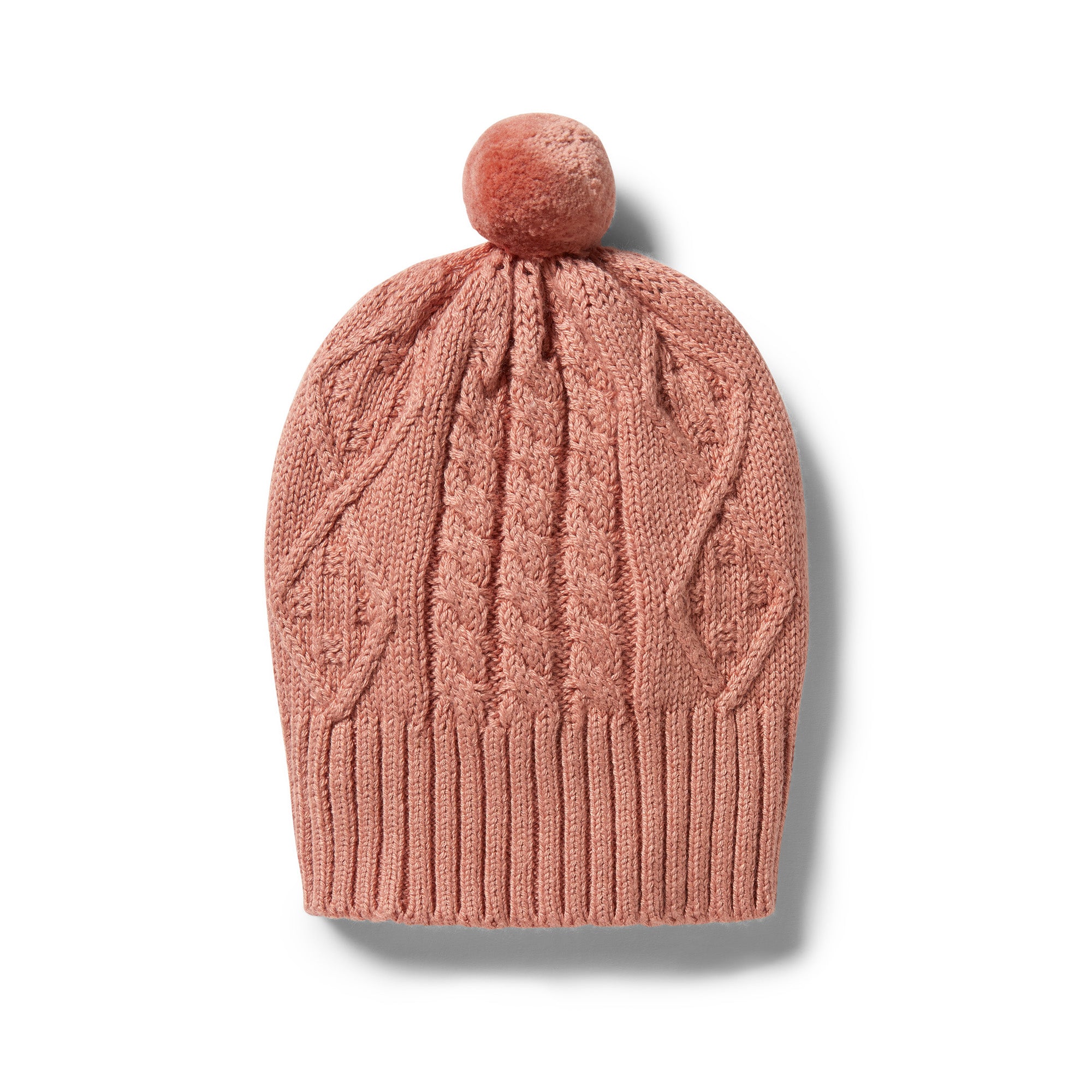 Knitted Cable Hat - Cream Tan