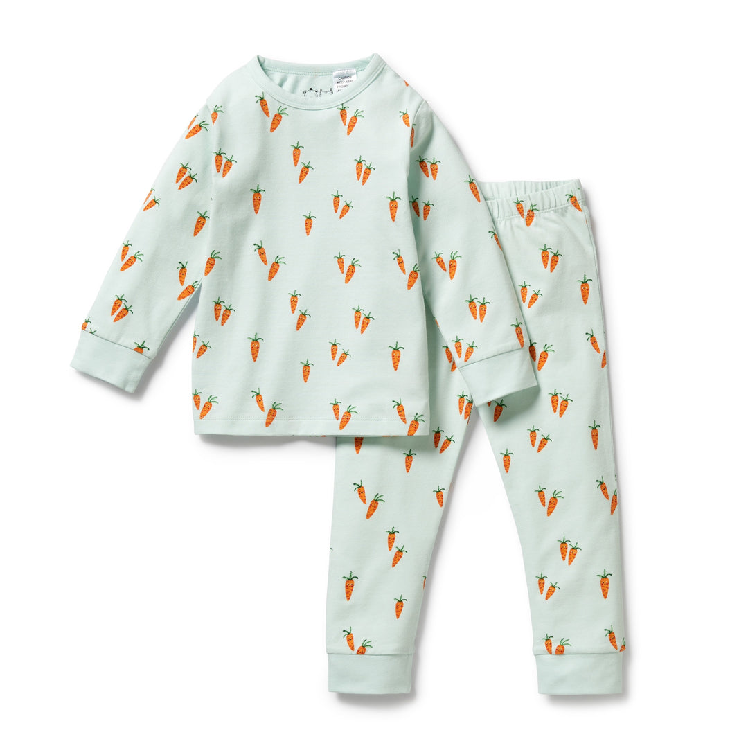 Wilson and Frenchy Organic Long Sleeved Pyjamas - Cute Carrots