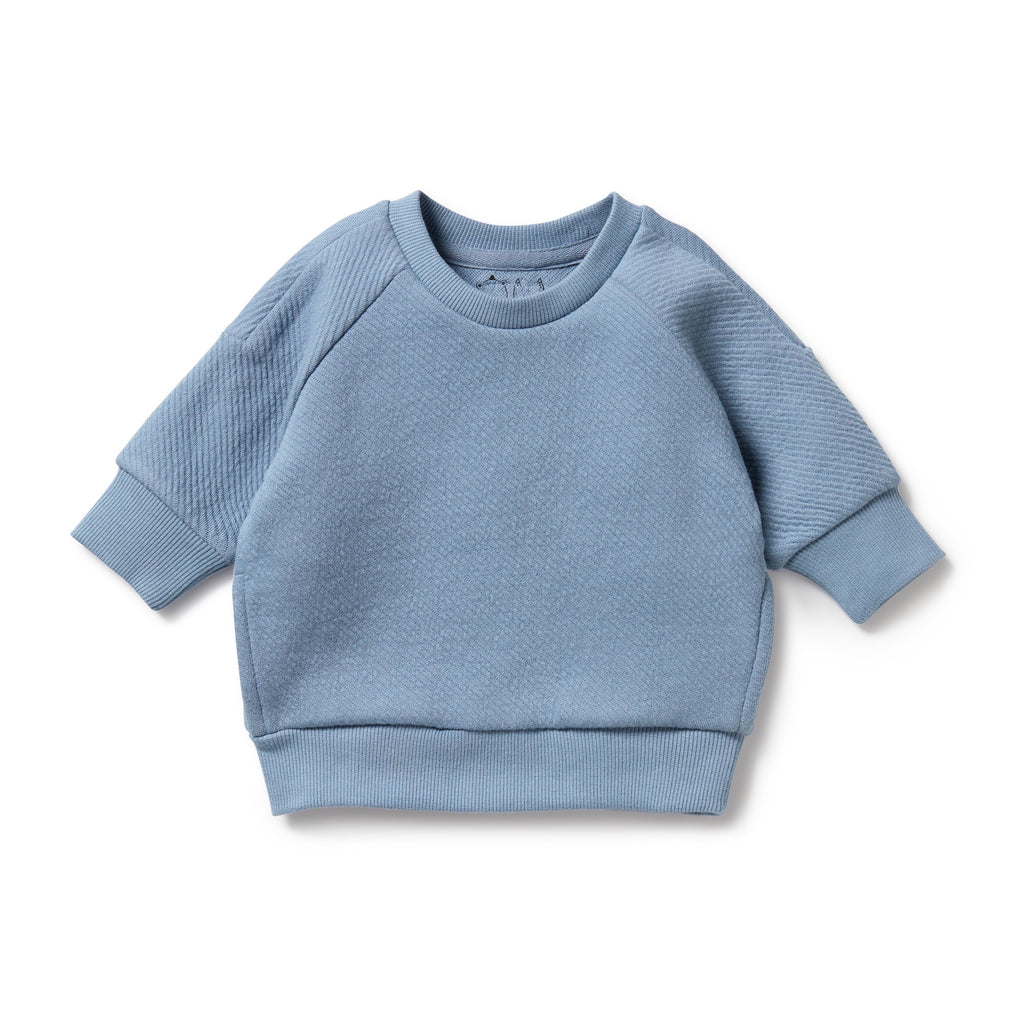 Organic Quilted Sweat - Storm Blue