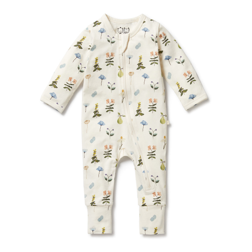 Organic Zipsuit with Feet - Petit Garden