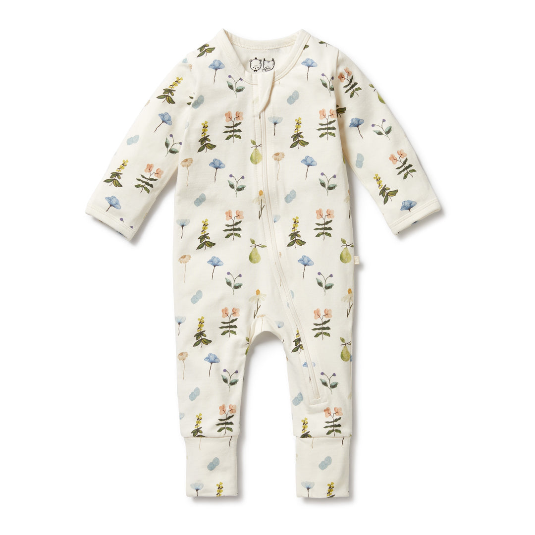 Wilson and Frenchy Organic Zipsuit with Feet - Petit Garden