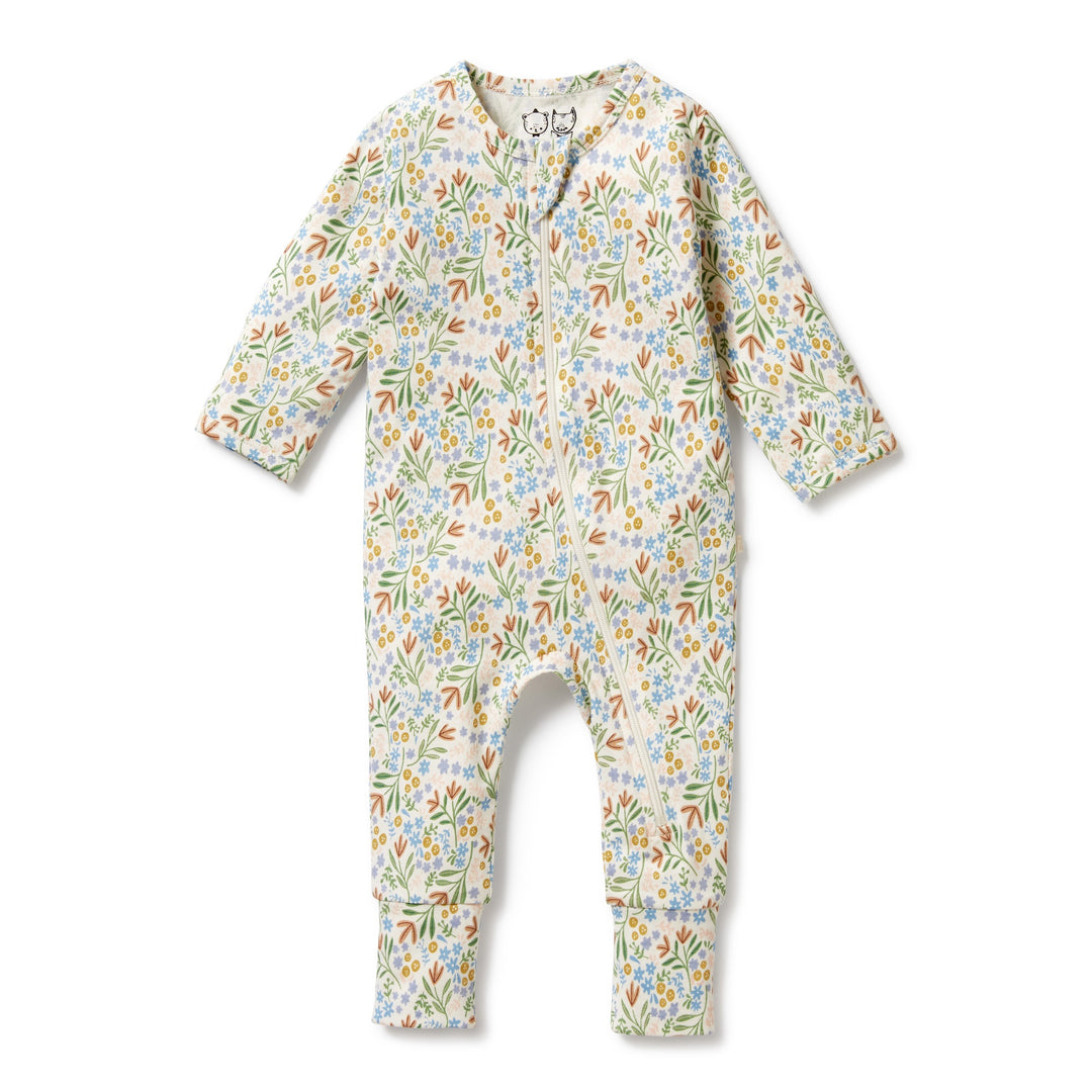 Wilson and Frenchy Organic Zipsuit with Feet - Tinker Floral