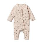 Organic Waffle Ruffle Zipsuit - Emily Floral