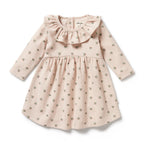 Organic Waffle Ruffle Dress - Emily Floral