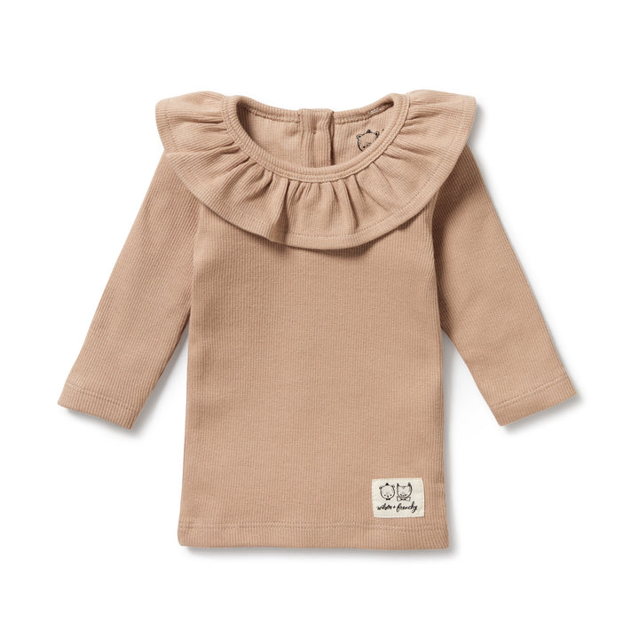 Wilson and Frenchy Organic Ruffle Top - Fawn