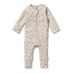 Organic Zipsuit with Feet - Falling Oak