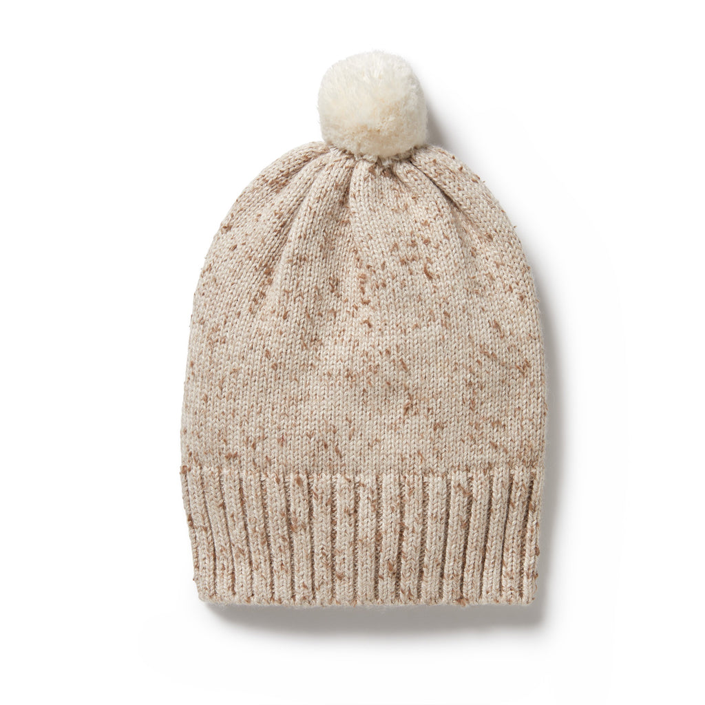 Knitted Hat - Almond Fleck