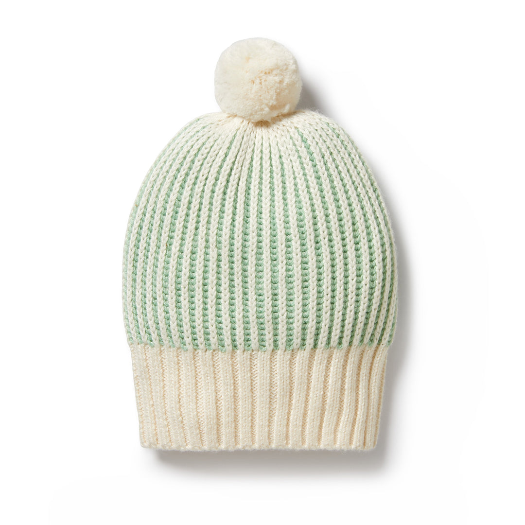 Wilson and Frenchy Knitted Ribbed Hat - Mint Green