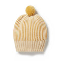 Knitted Ribbed Hat - Dijon