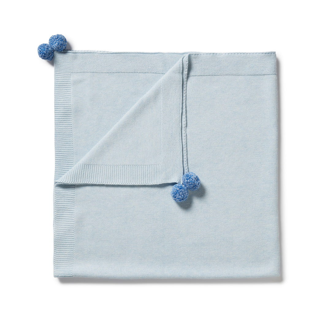 Wilson and Frenchy Knitted Blanket - Bluebell Fleck