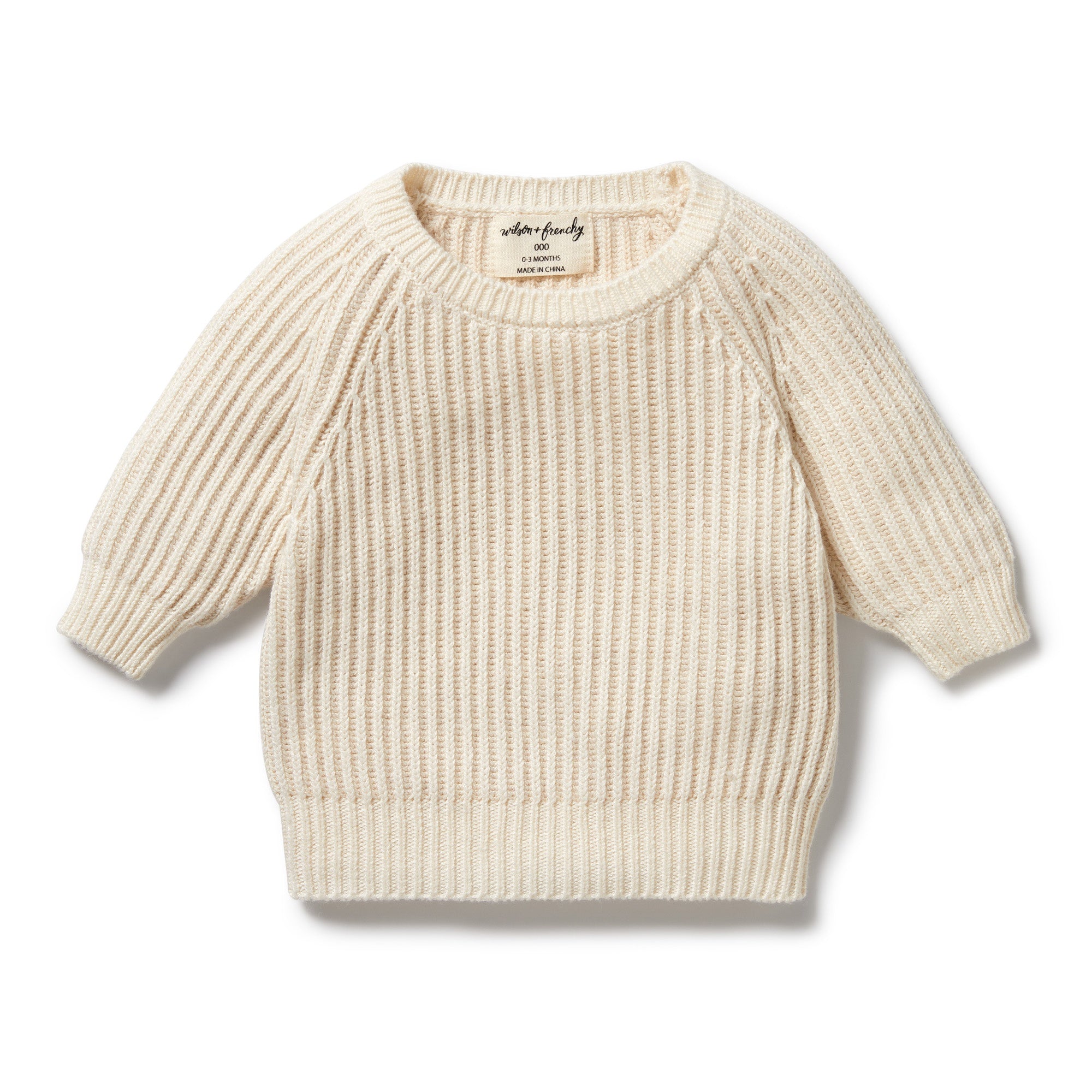 Knitted Ribbed Jumper - Ecru