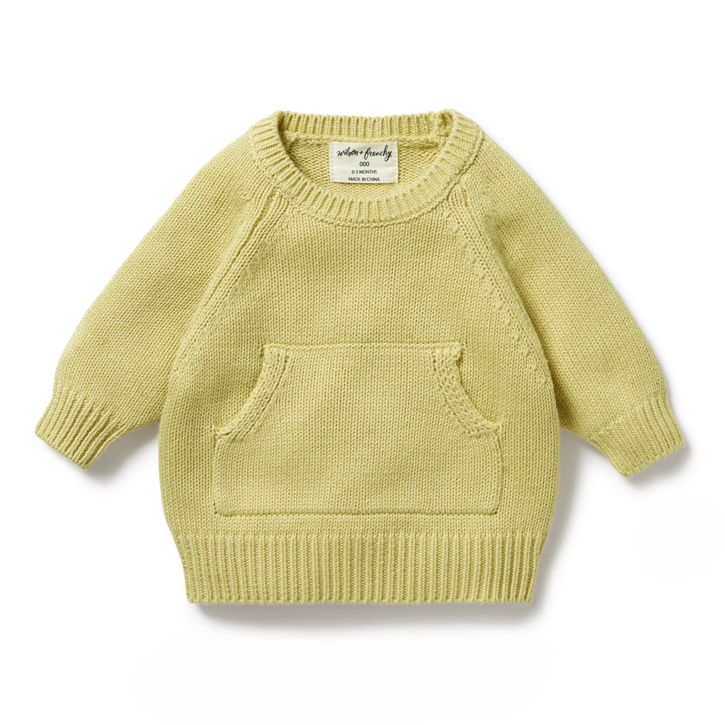 Wilson and Frenchy Knitted Pocket Jumper - Endive