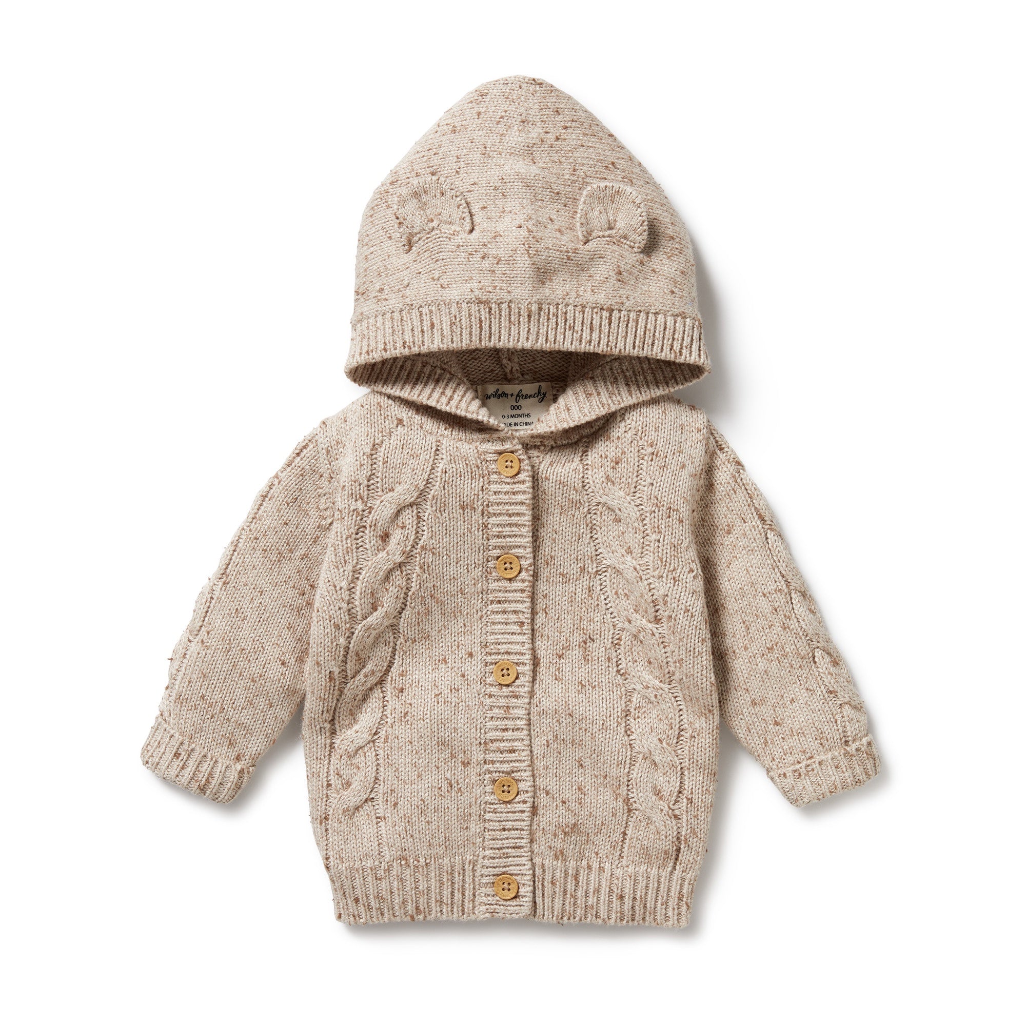 Knitted Cable Jacket - Almond Fleck