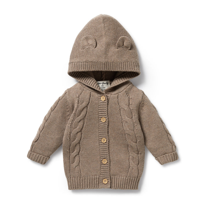 Wilson and Frenchy Knitted Cable Jacket - Walnut