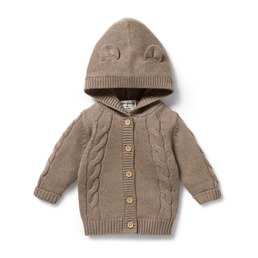 Knitted Cable Jacket - Walnut