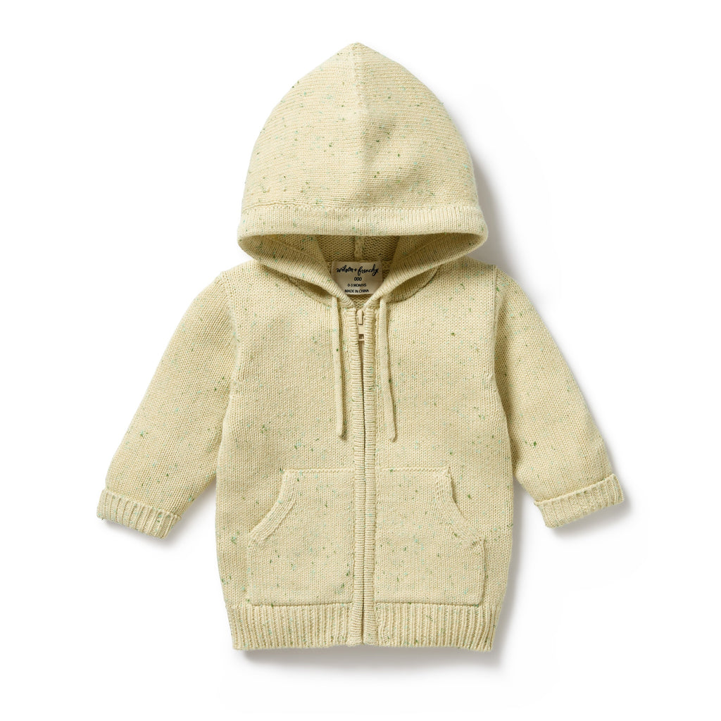 Knitted Zipped Jacket - Cactus Fleck