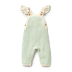 Knitted Ruffle Overall - Mint Green