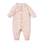 Knitted Cable Growsuit - Pink