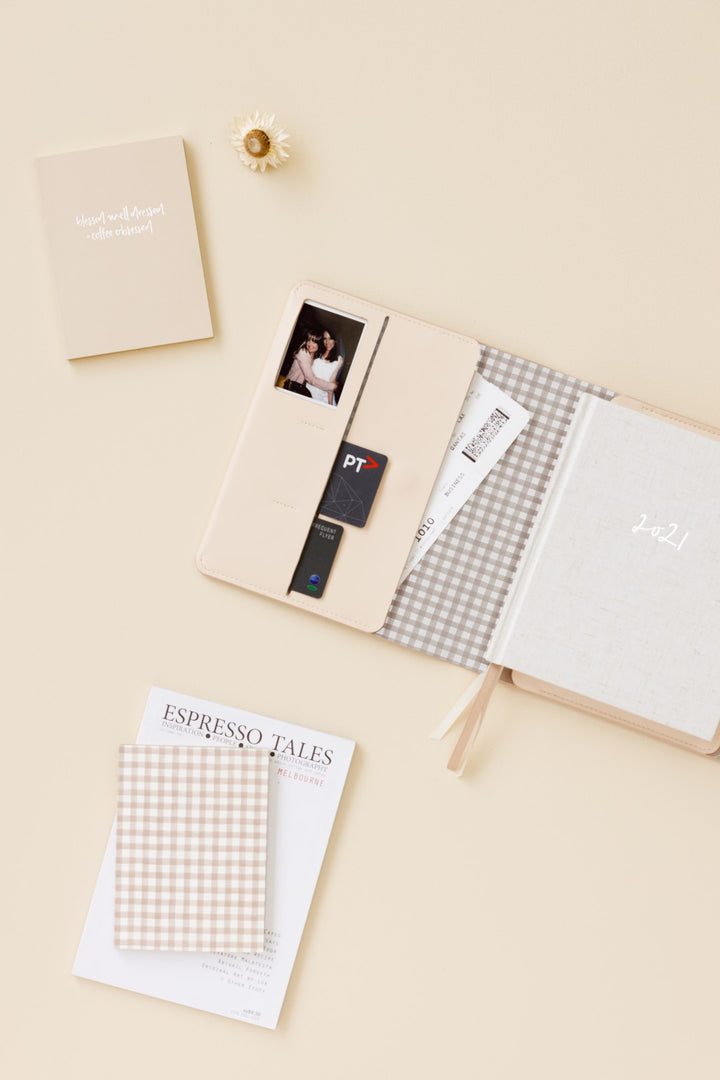 Emma Kate Co. A6 Notebook | Biscuit Gingham | Lined