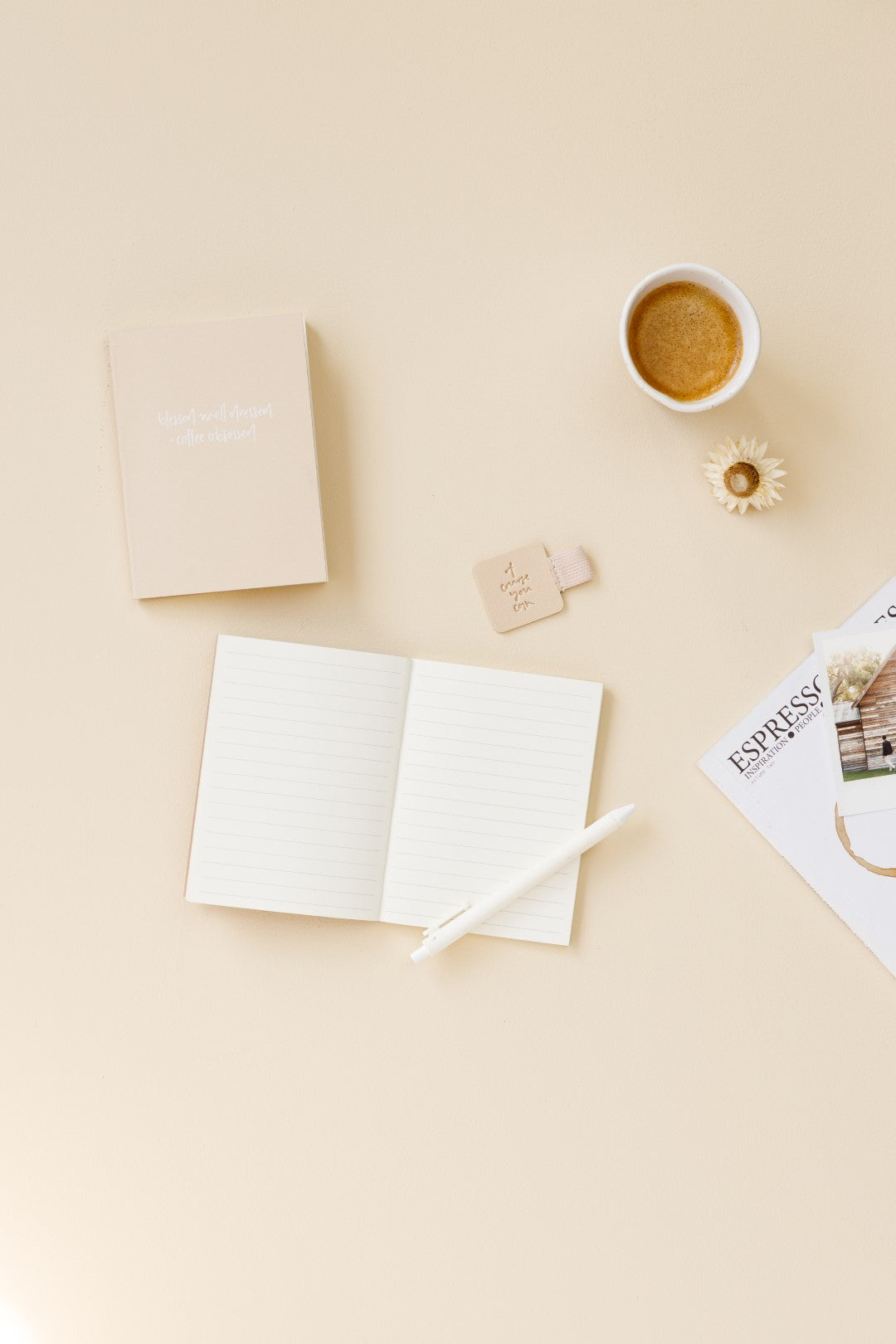 Emma Kate Co. A6 Notebook | Biscuit Gingham | Lined