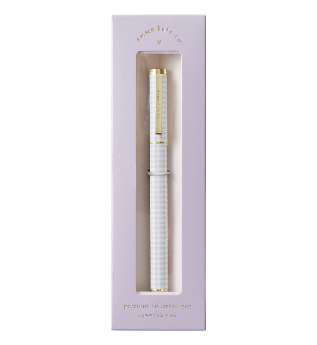 Metal Rollerball Pen | Lilac Gingham