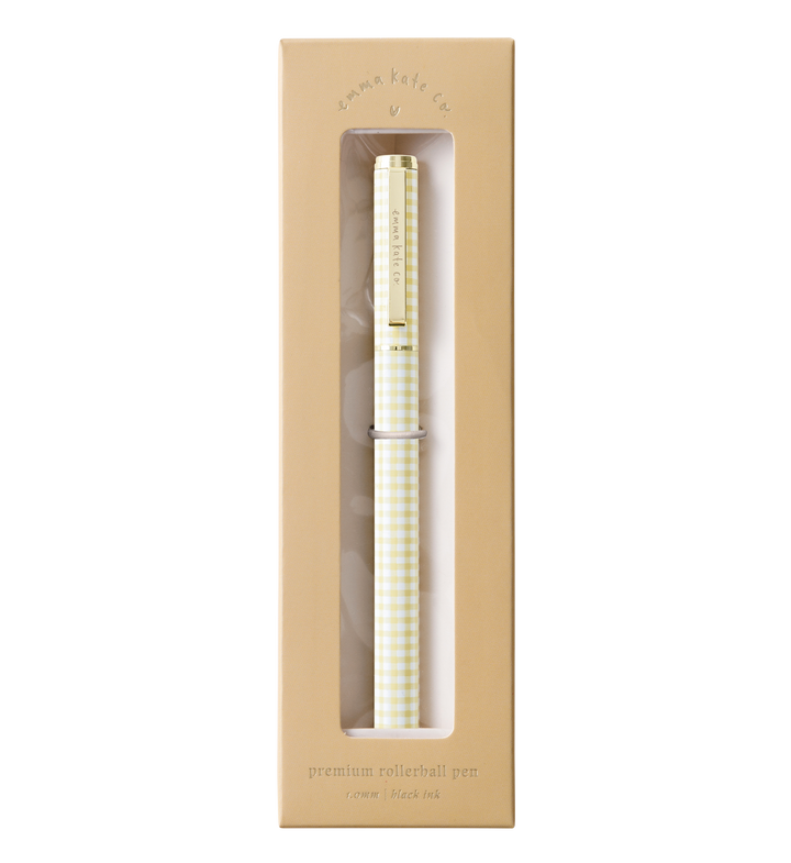 Emma Kate Co. Metal Rollerball Pen | Butter Gingham