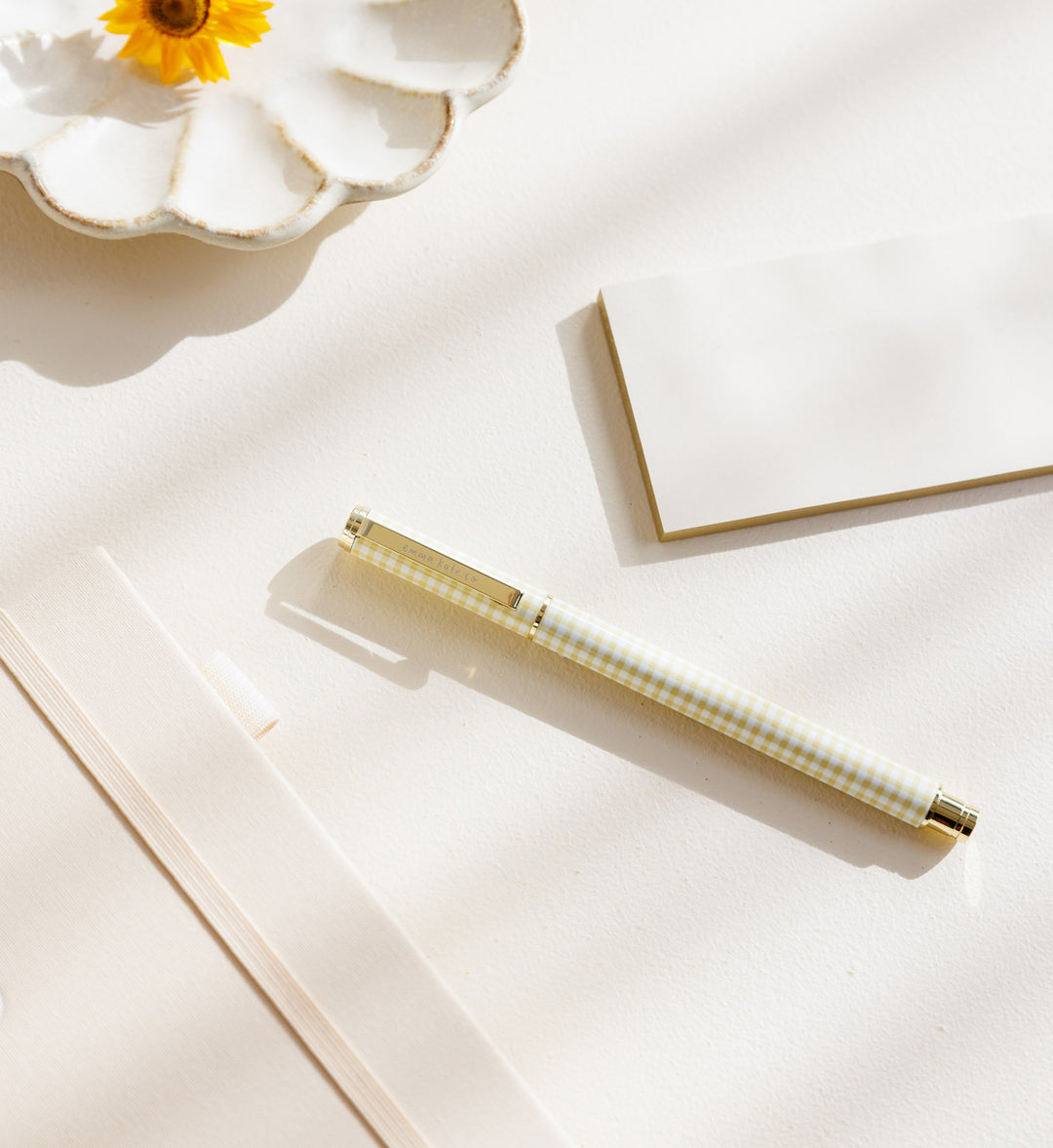Emma Kate Co. Metal Rollerball Pen | Butter Gingham