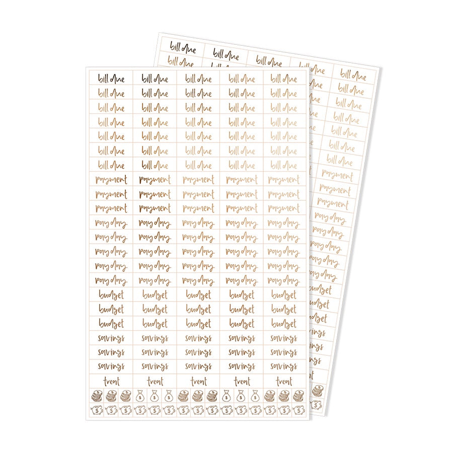 Extra Word Stickers | Budgeting Basics | 2 Sheets