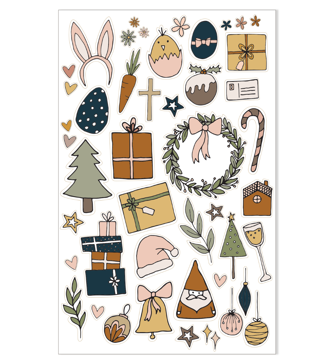 Illustrated Stickers Set | Celebrations |2 Sheets