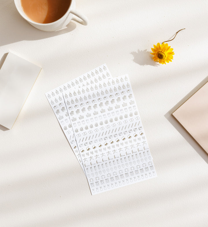 Emma Kate Co. Illustrated Stickers Set | Icons | 2 Sheets