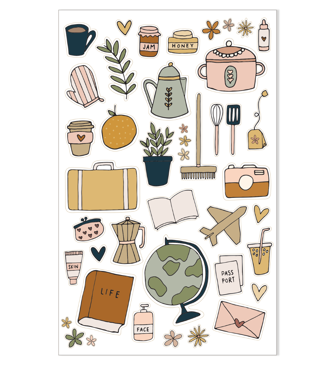 Emma Kate Co. Illustrated Stickers Set | Lifestyle | 4 Sheets