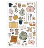 Illustrated Stickers Set | Lifestyle | 4 Sheets