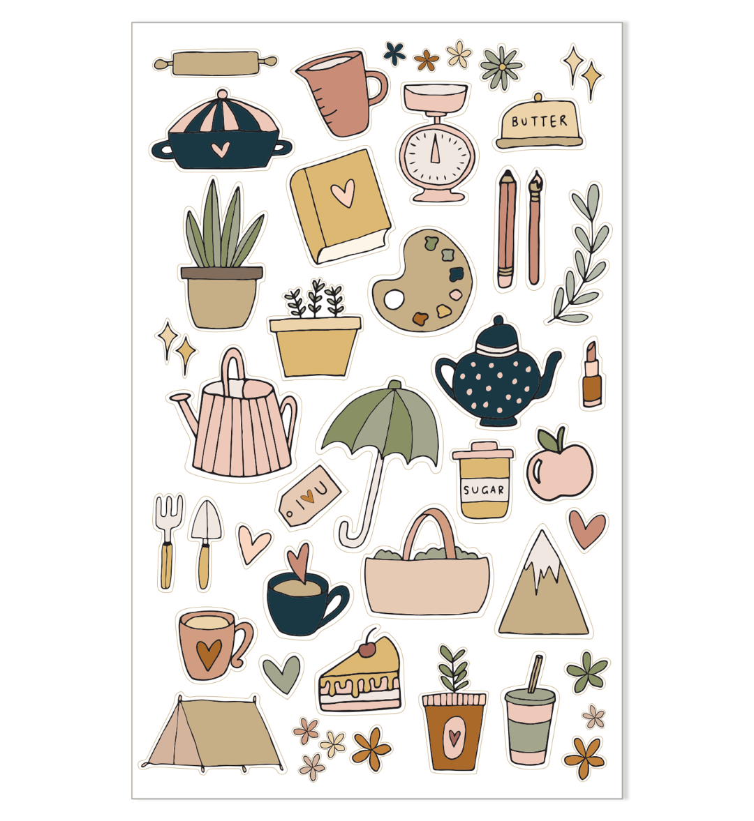 Emma Kate Co. Illustrated Stickers Set | Lifestyle | 4 Sheets