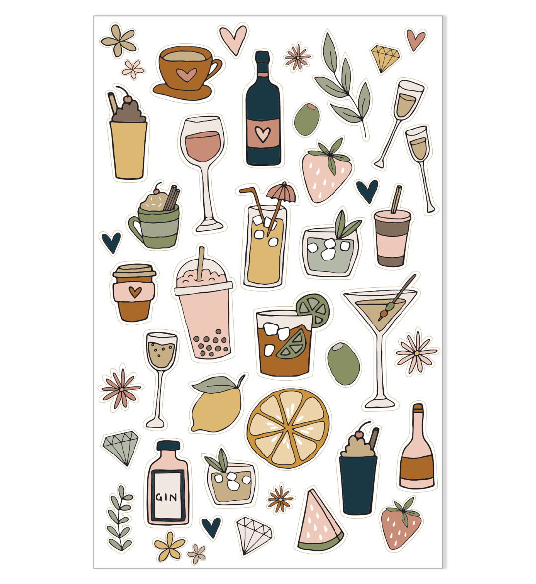 Emma Kate Co. Illustrated Stickers Set | Lifestyle | 4 Sheets
