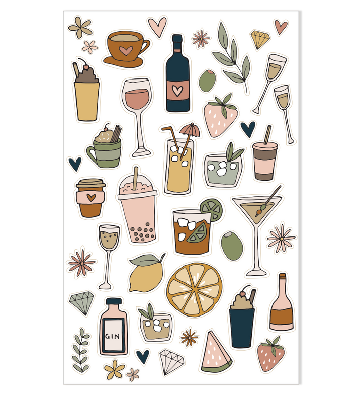 Emma Kate Co. Illustrated Stickers Set | Lifestyle | 4 Sheets