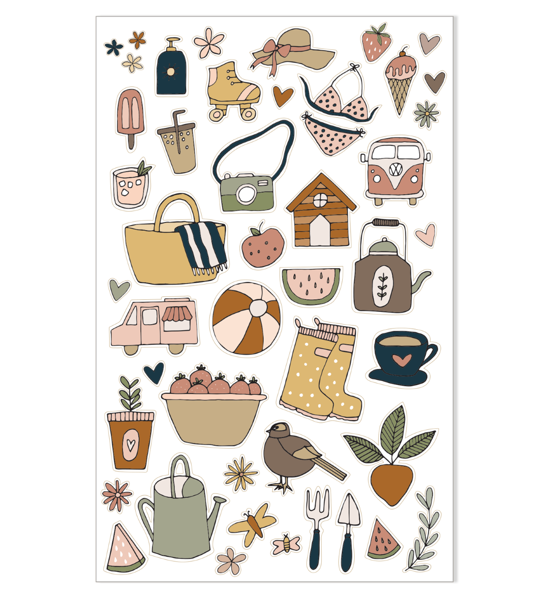 Emma Kate Co. Illustrated Stickers Set | Seasons | 2 Sheets