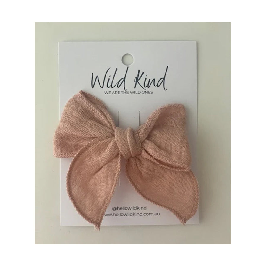 Poppy Bow Clip - Dusty Pink
