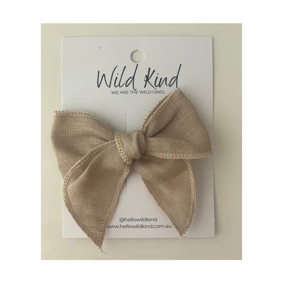 Wild Kind Poppy Bow Clip - Oatmeal