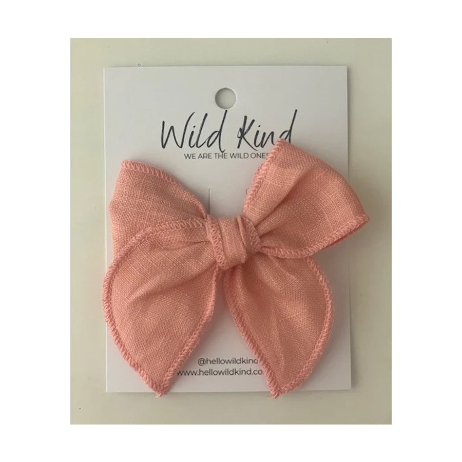 Wild Kind Poppy Bow Clip - Pink