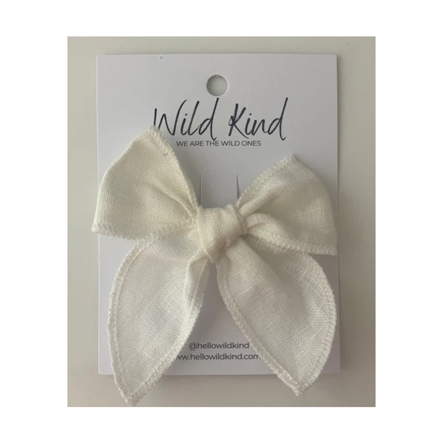 Wild Kind Poppy Bow Clip - Snow